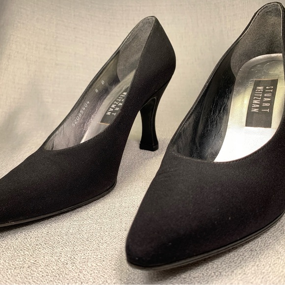 Stuart Weitzman black genuine silk kitten heels - Picture 5 of 10